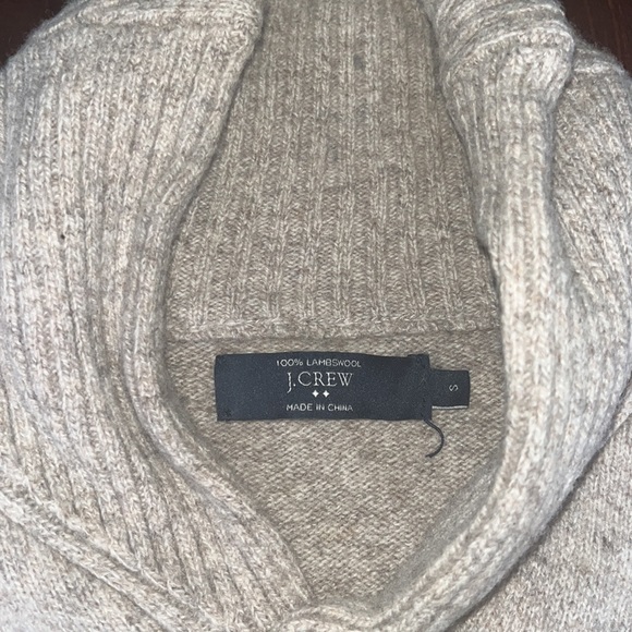 Small J Crew Beige Lambswool Popover Sweater - Picture 3 of 4
